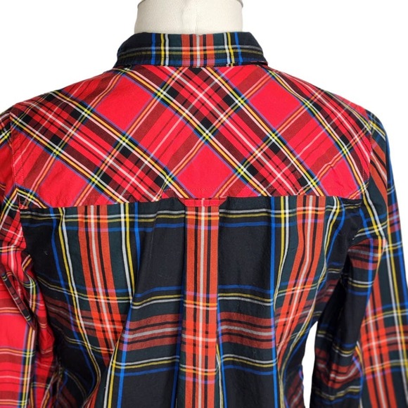 J. Crew Classic Fit Button Up Shirt Mixed Stewart Tartan Plaid Women's Size 6 - Picture 8 of 15